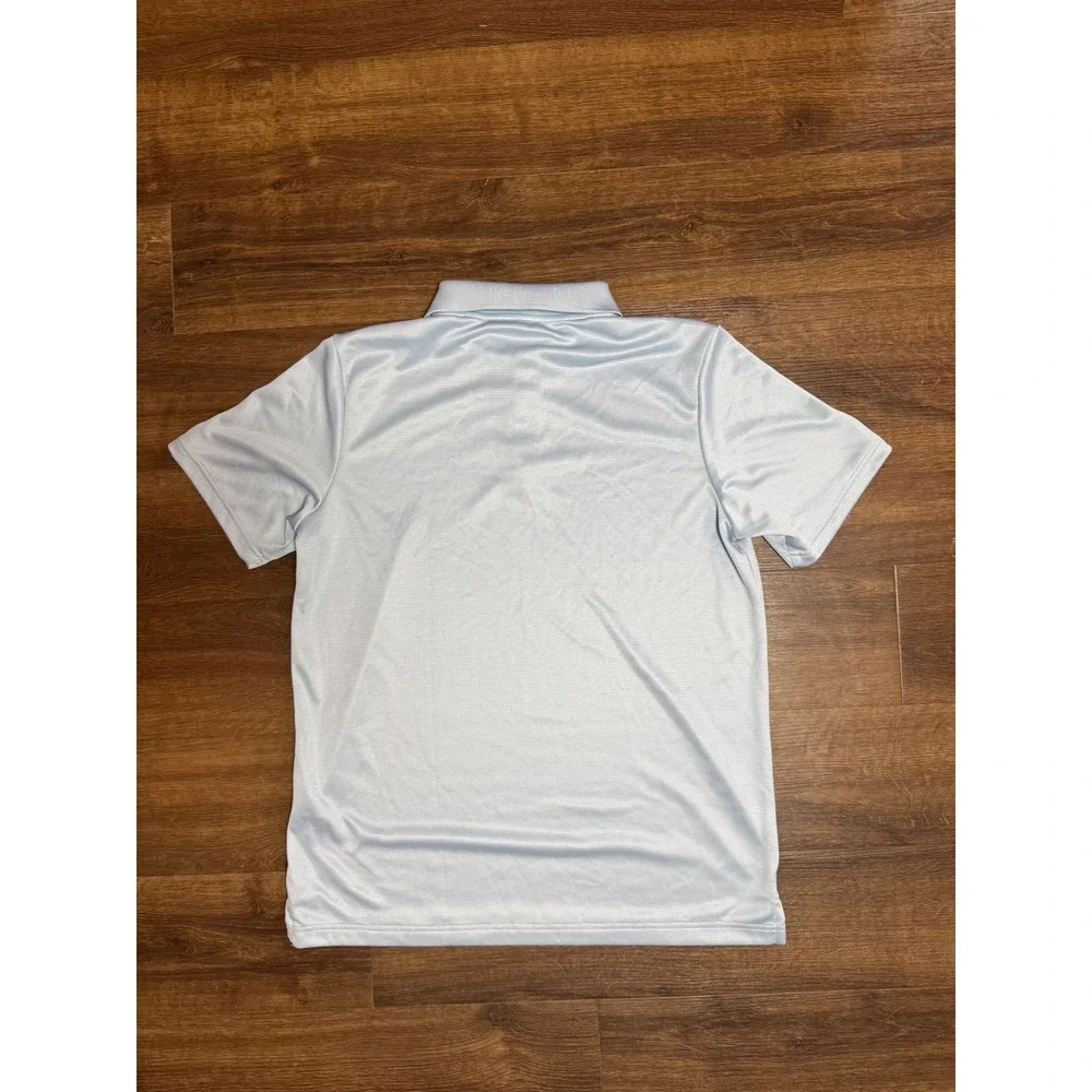 Adidas Mens Light Blue Textured Performance Golf Polo Shirt Size Medium